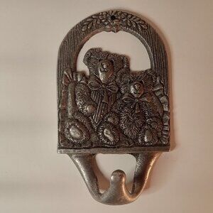 CARSON PEWTER STATESMETAL Vintage Coat Hook Cap Hat Robe Teddy Bears Wall Hanger